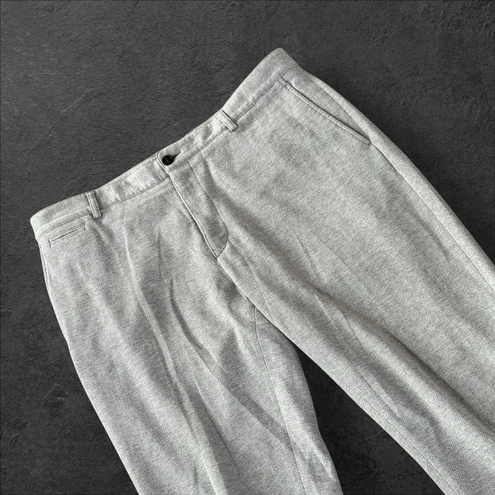 Burberry London England Herringbone Gray Cotton Dress‎ Pants Size 56 EU Thick